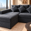 Noir Chaise Sectional Sofa
