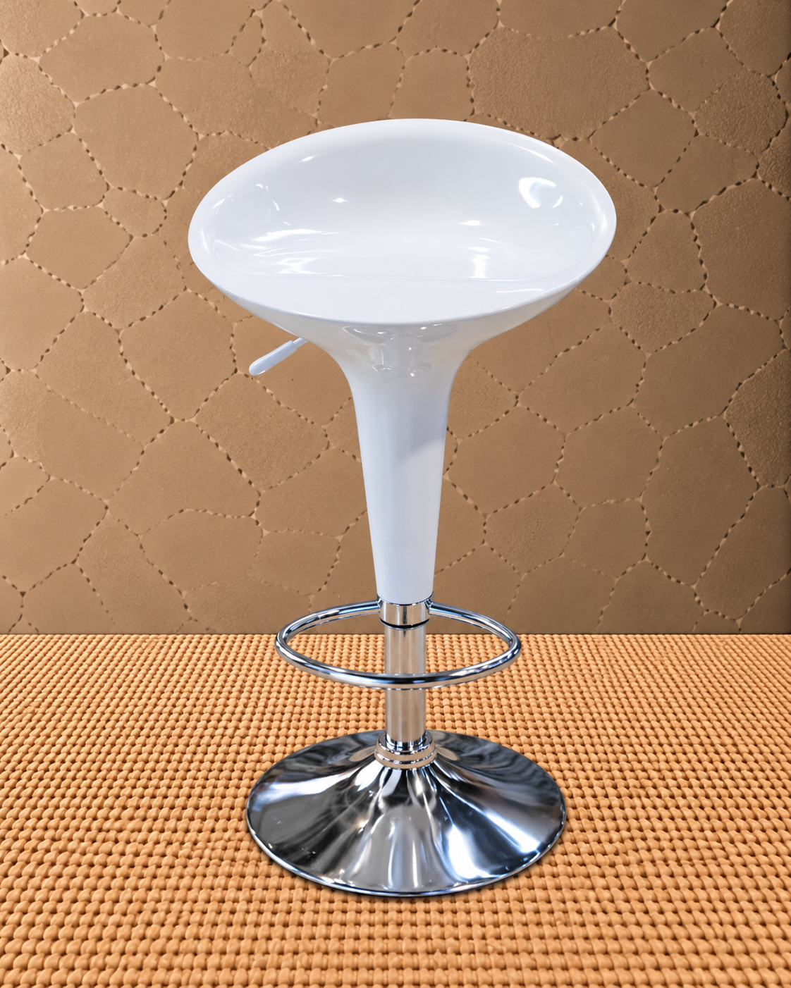 CC-100 White Nova Modern White Adjustable Bar Stool