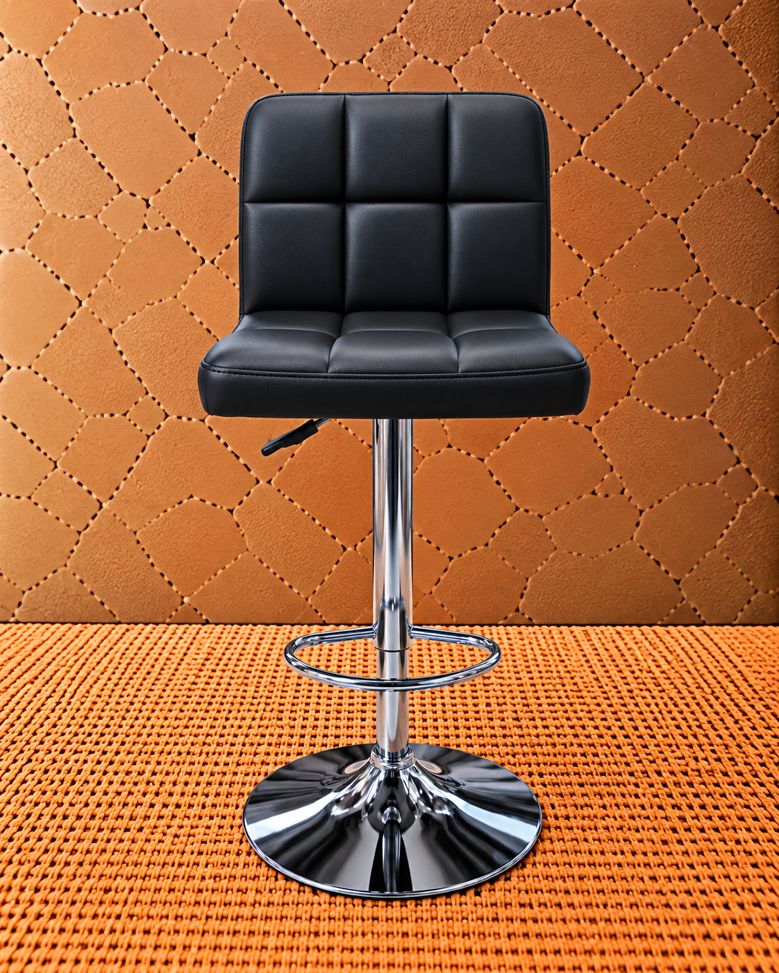 CC-217 Black Milano Classic Black Adjustable Bar Stool