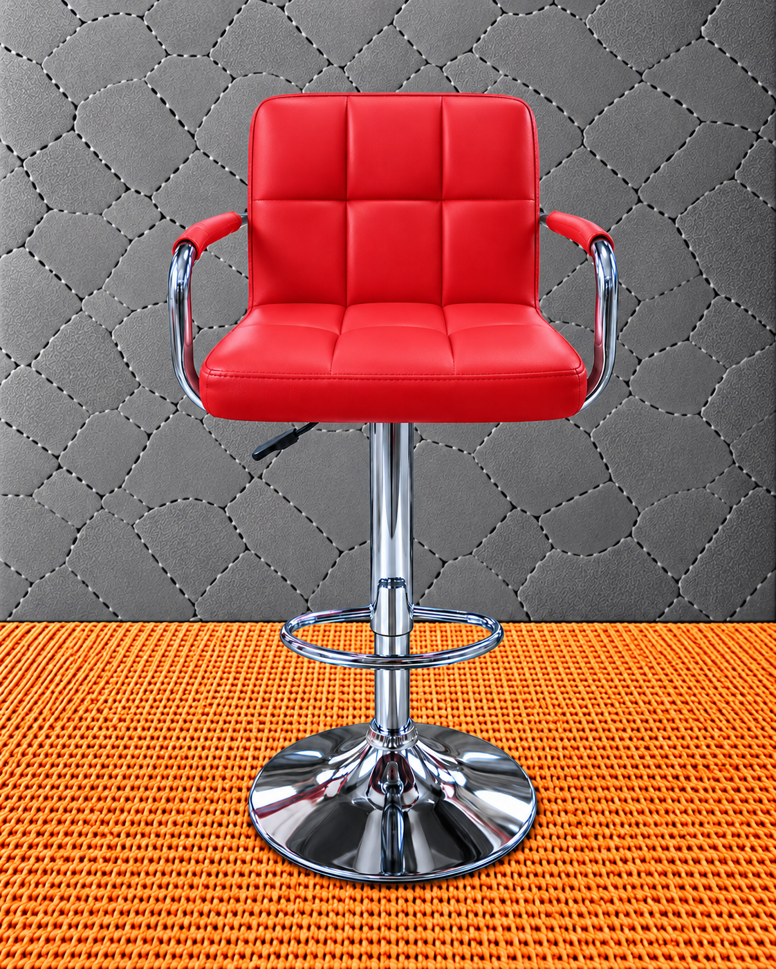CC-225-RED (1) Aurelia Comfort Red Adjustable Bar Stool