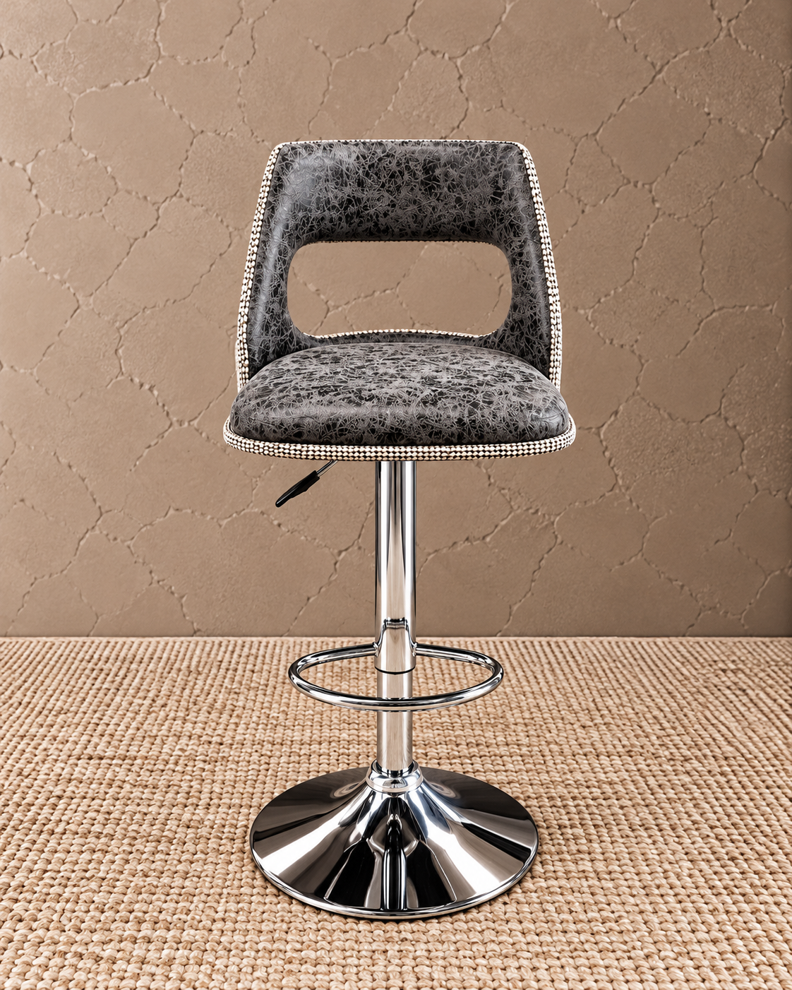 Zafira Luxe Black & Grey Adjustable Bar Stool