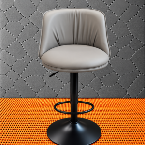 CC-524 Grey Milano Luxe Grey Leatherette Adjustable Bar Stool