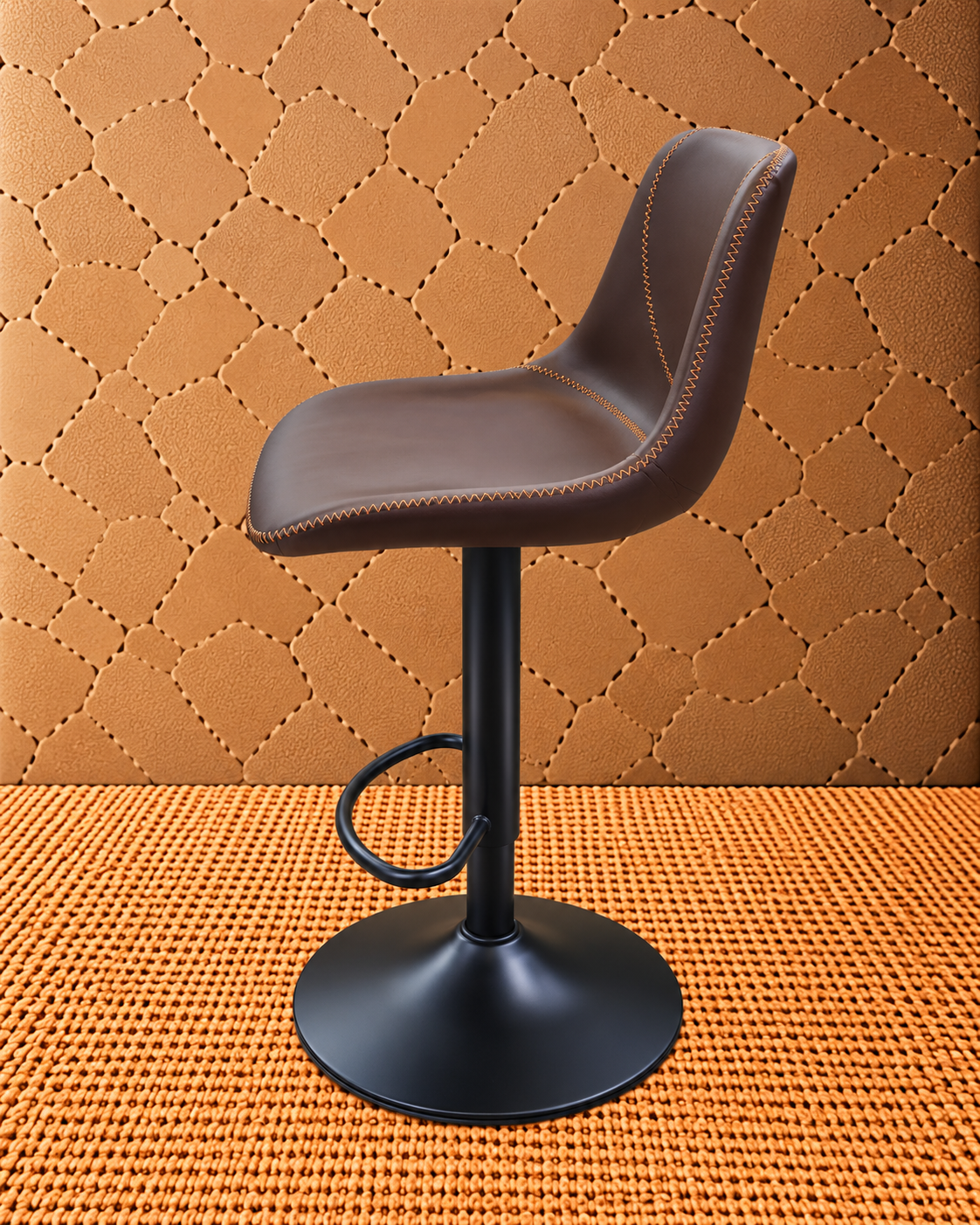 CC-525 Brown (1) Verona Classic Brown Leatherette Adjustable Bar Stool