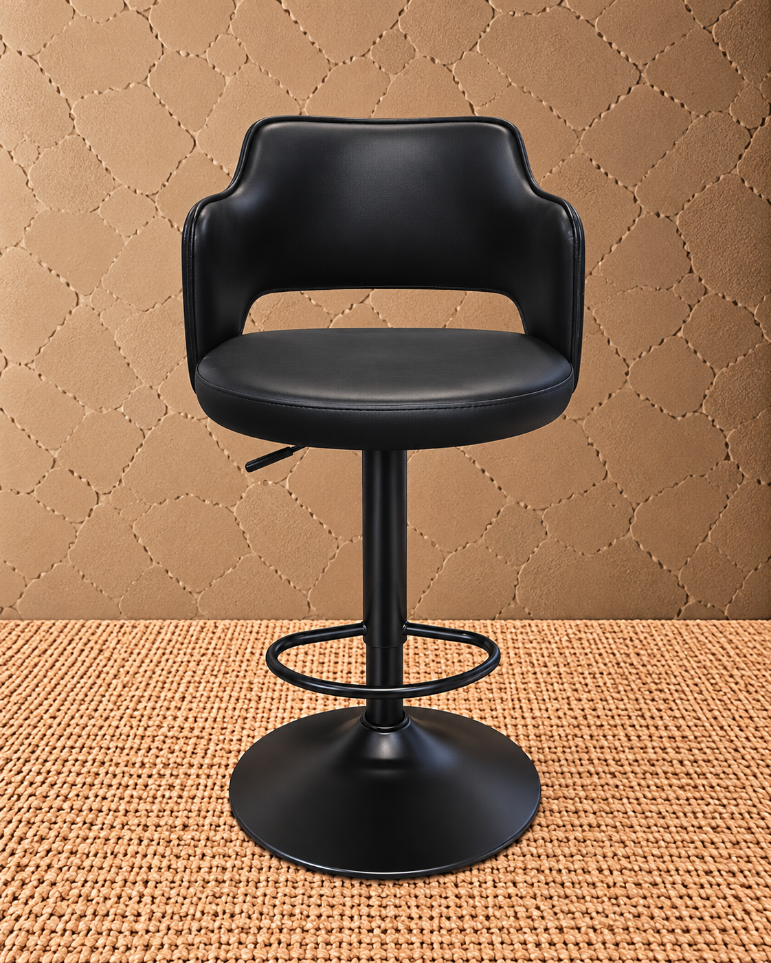 CC-529 Black Arvella Elegance Black Leatherette Bar Stool