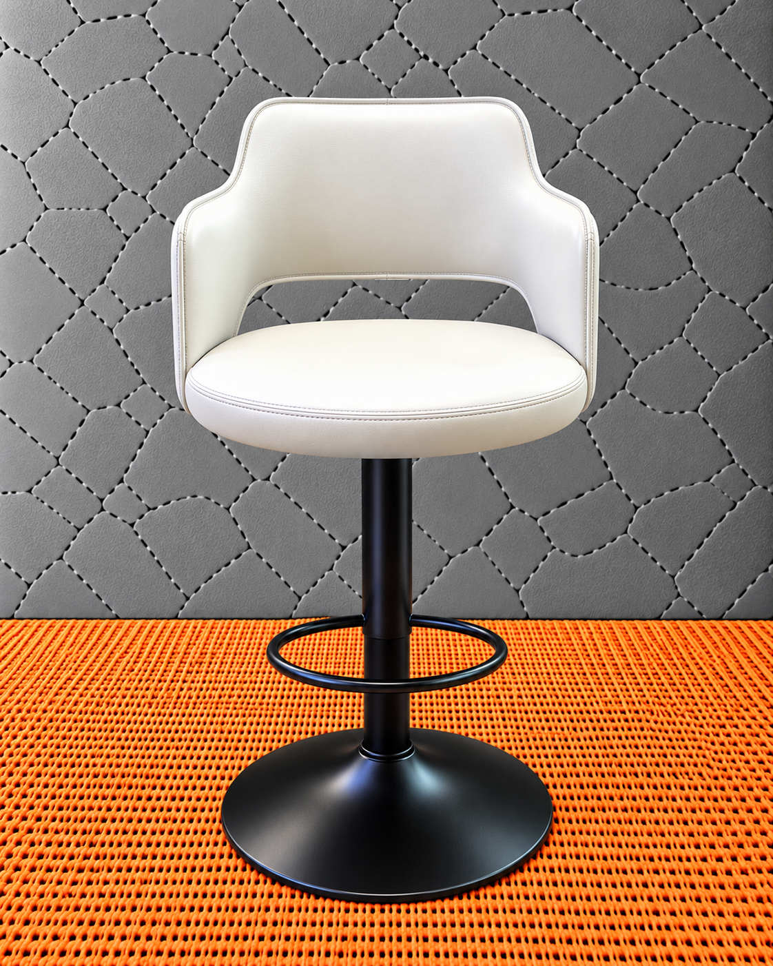 CC-529 White Arvella Elegance White Leatherette Bar Stool