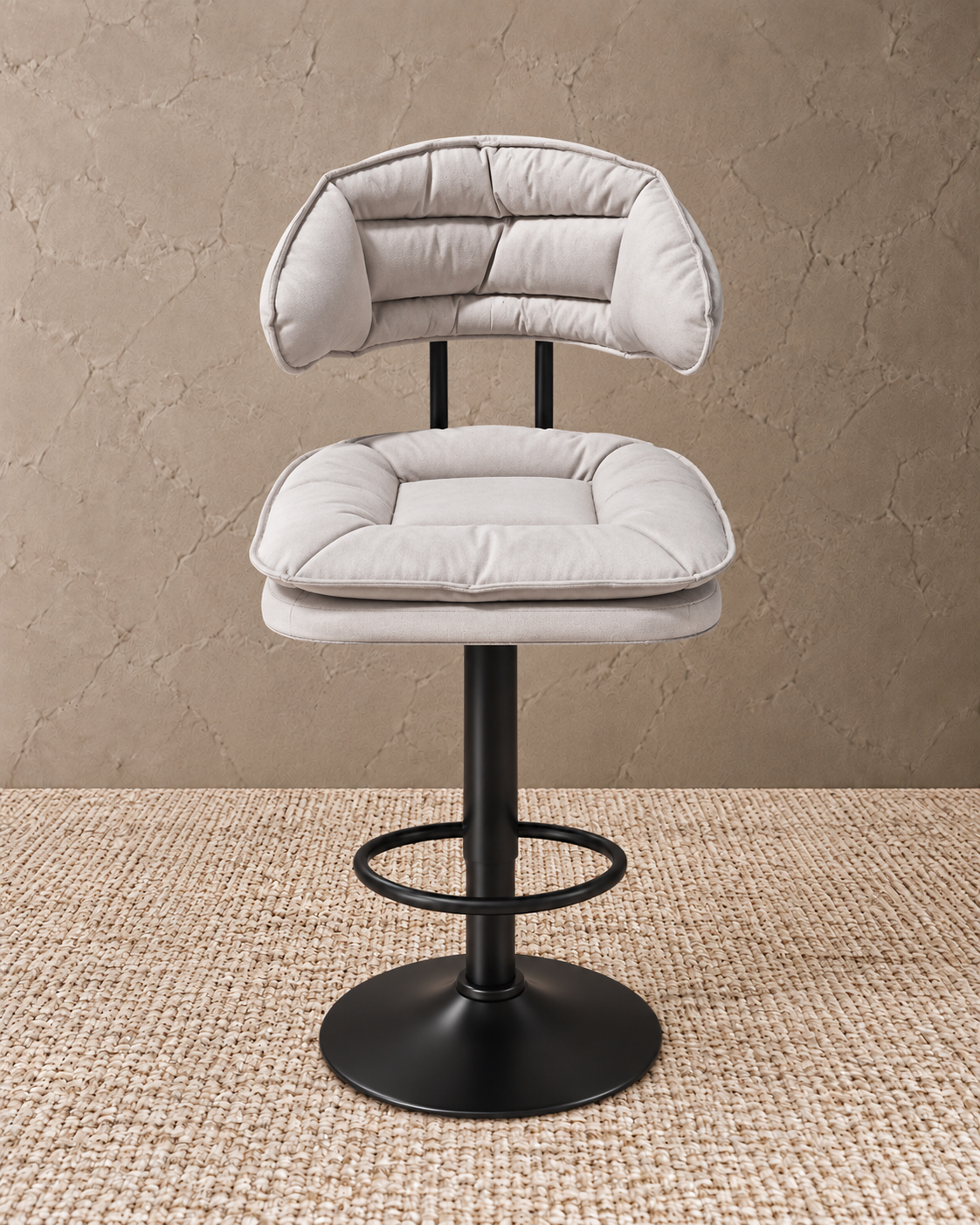 CC-6012 Beige Celina Luxe Beige Cushioned Adjustable Bar Stool
