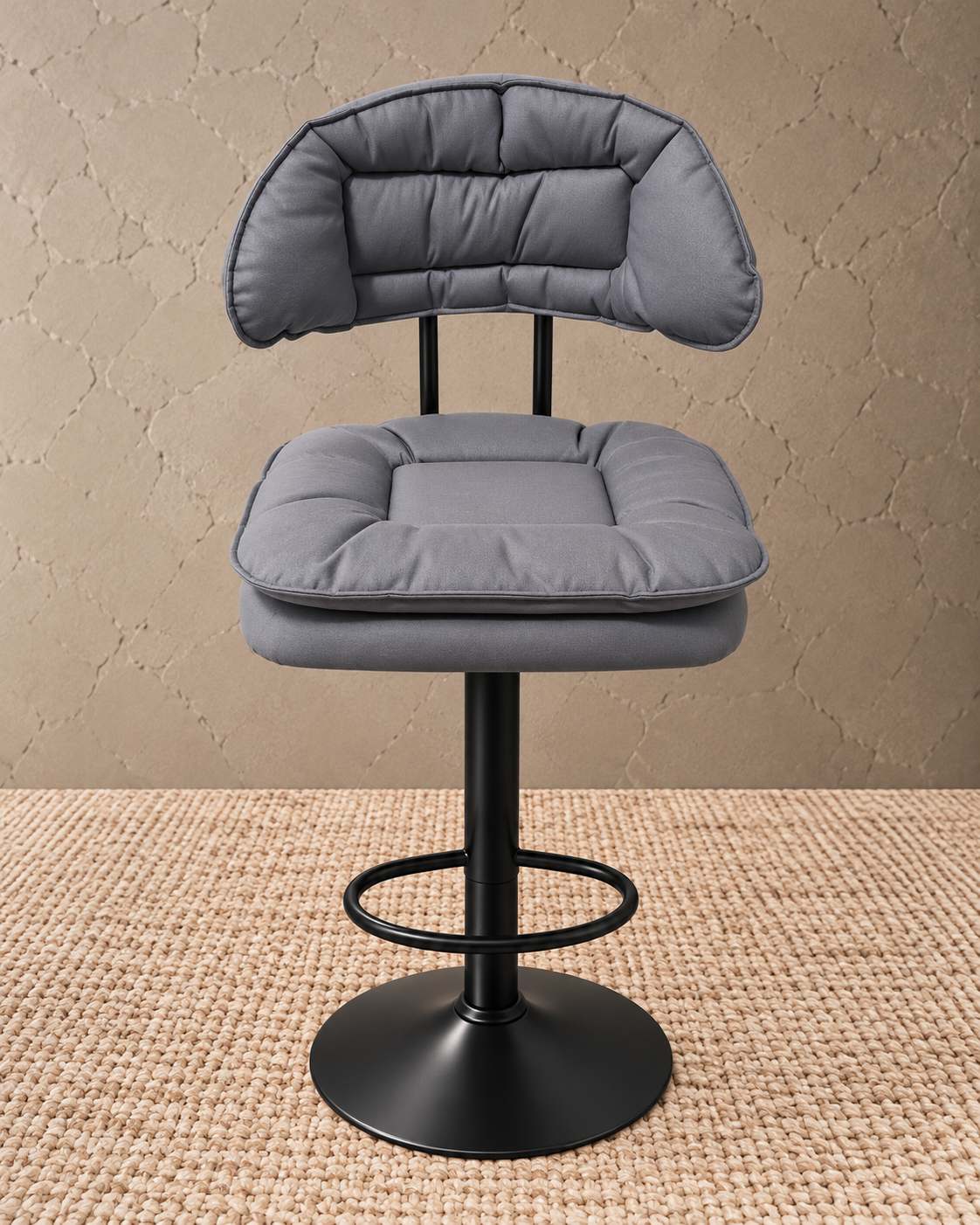CC-6012 Grey Celina Luxe Grey Cushioned Bar Stool