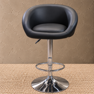 Milano Modern Black Leather Bar Stool