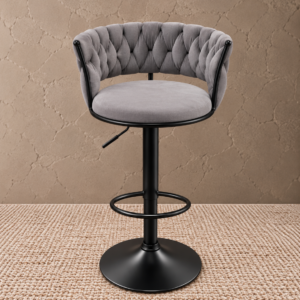 CC-7019 Grey Arvella Luxe Tufted Adjustable Bar Stool