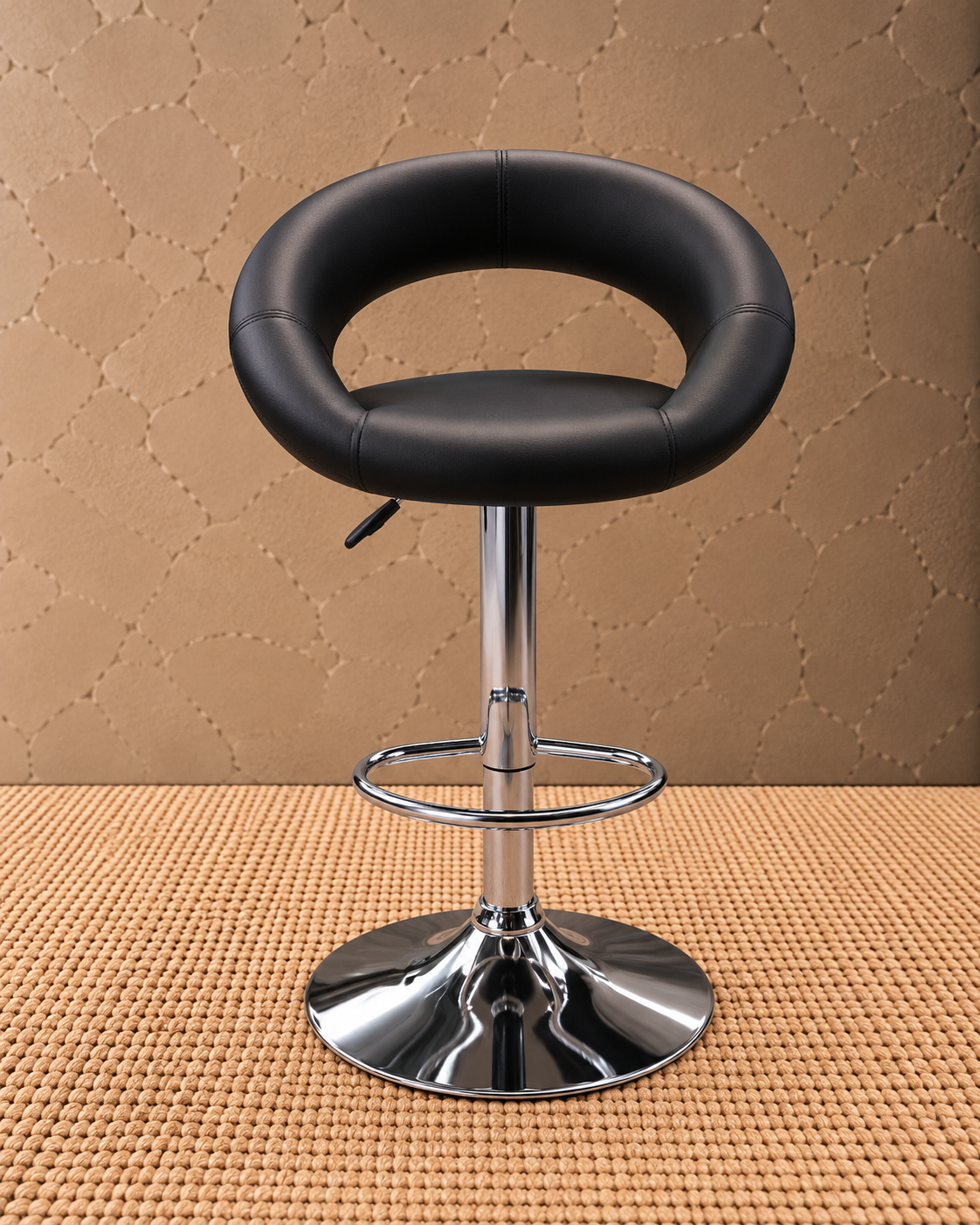 Verona Modern Black Adjustable Bar Stool
