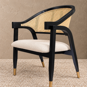 CY-06 black base Ravella Luxury Cane Back Dining Armchair