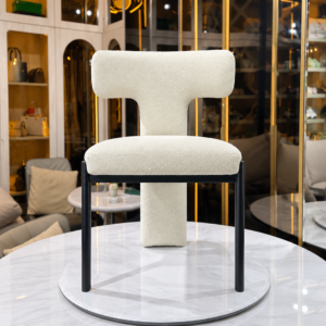 Milano Luxe Ivory Bouclé Dining Chair