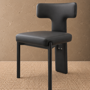 Milano Luxe Black Leather Dining Chair