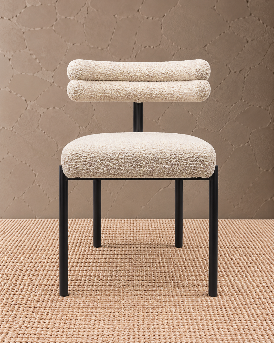 Elora Double Tube Bouclé Dining Chair