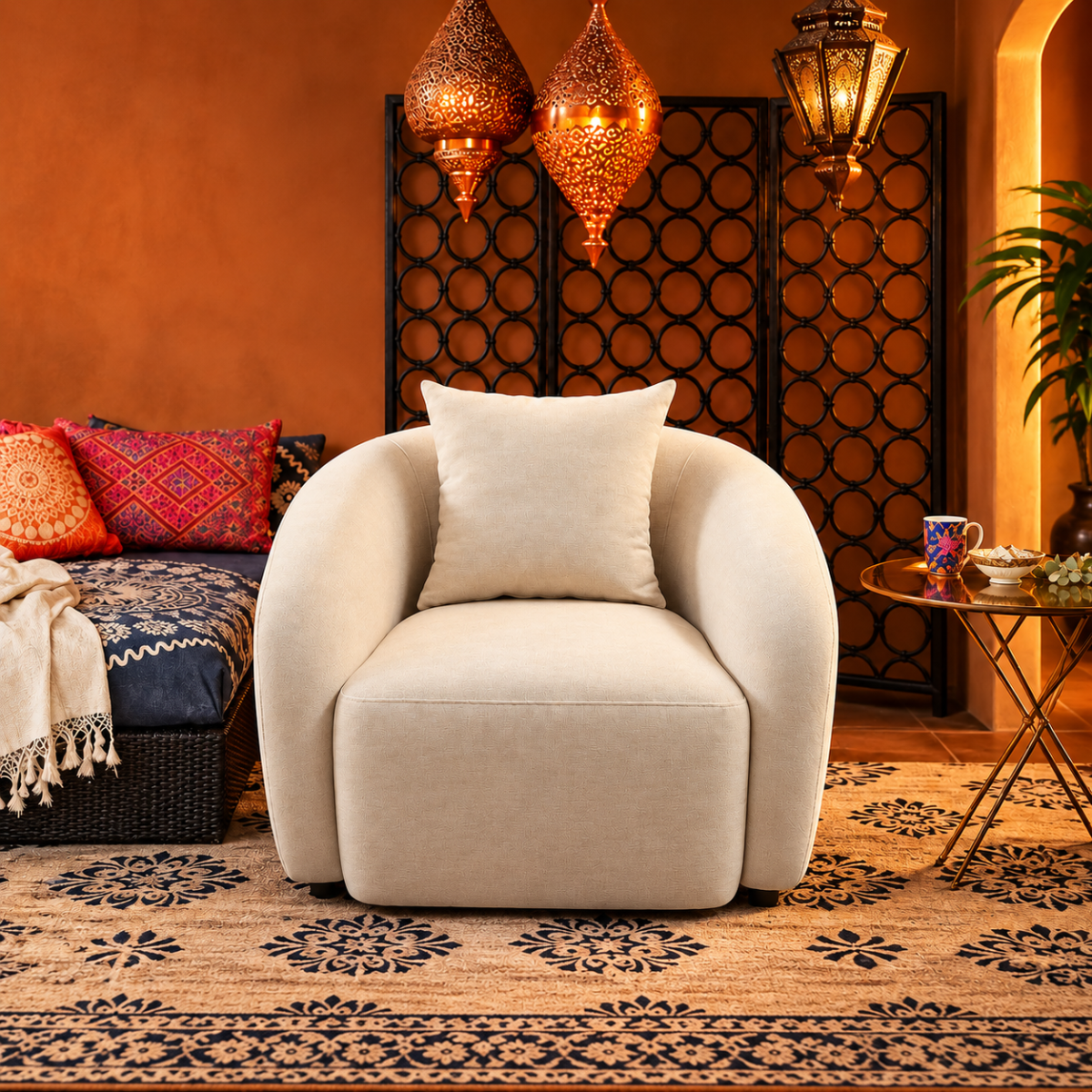 Noura Curved Accent Chair