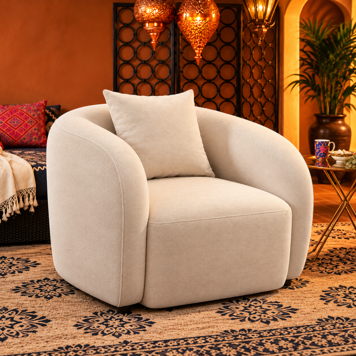 Noura Curved Accent Chair