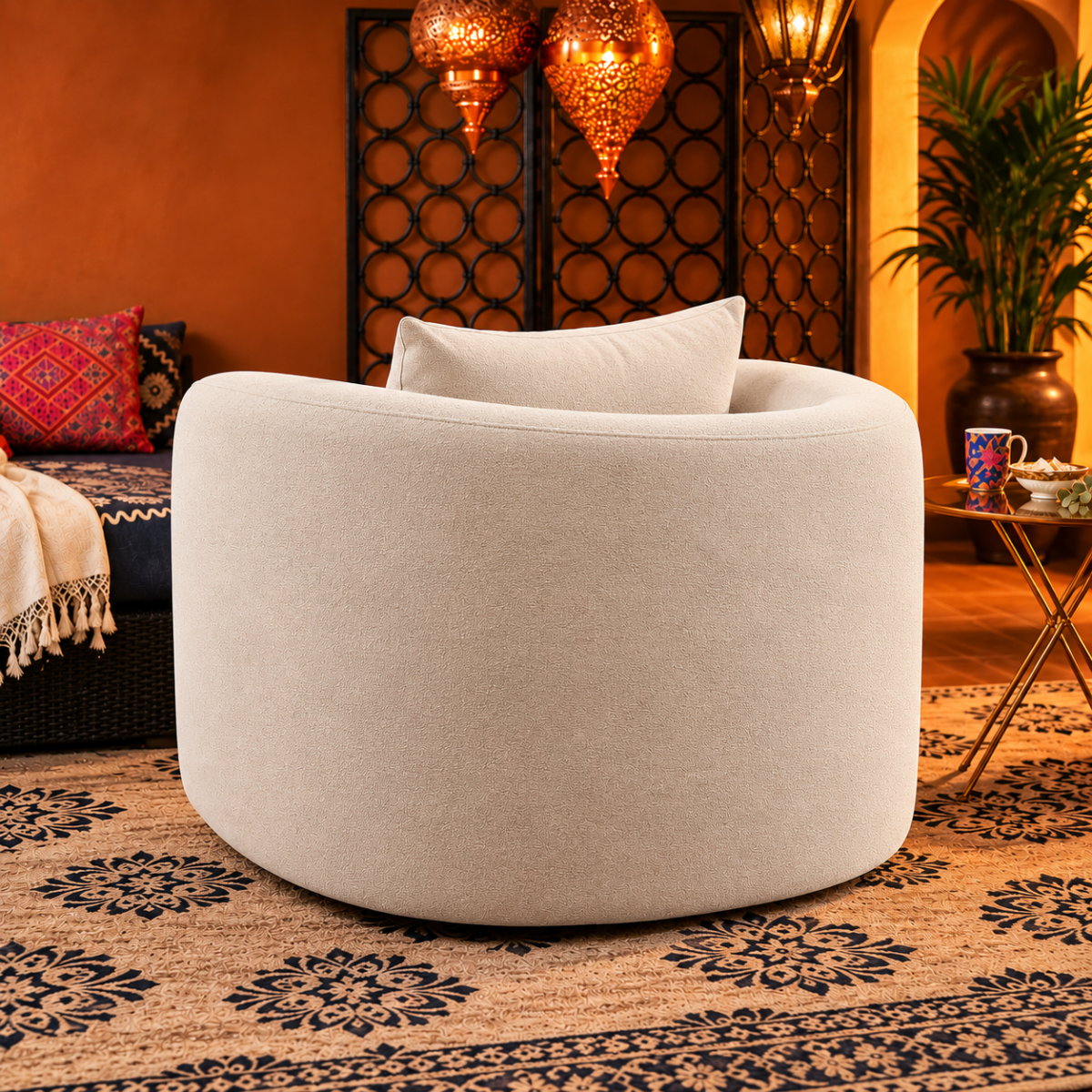 Noura Curved Accent Chair