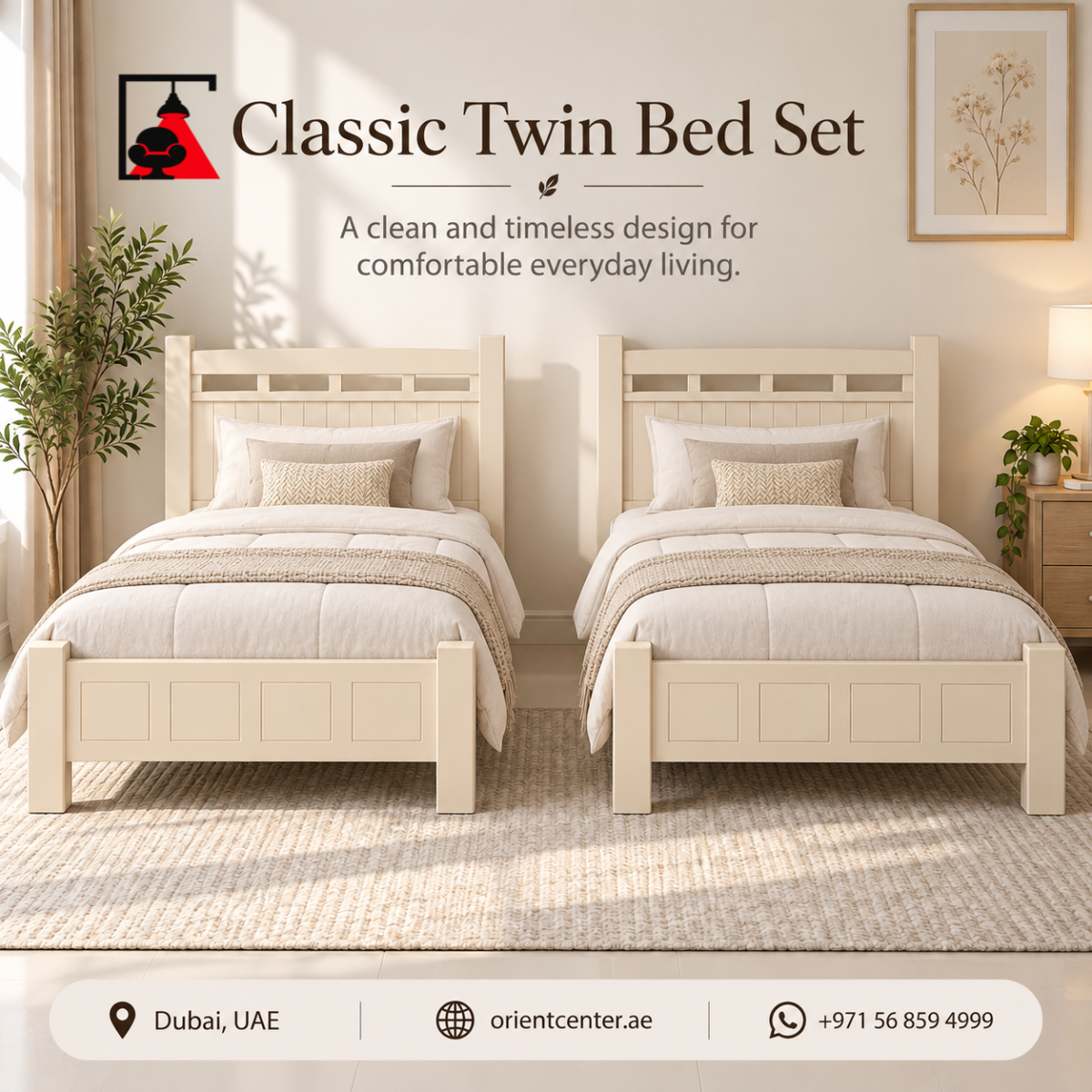 OC-BED-013 Elvoria Classic Twin Bed Set