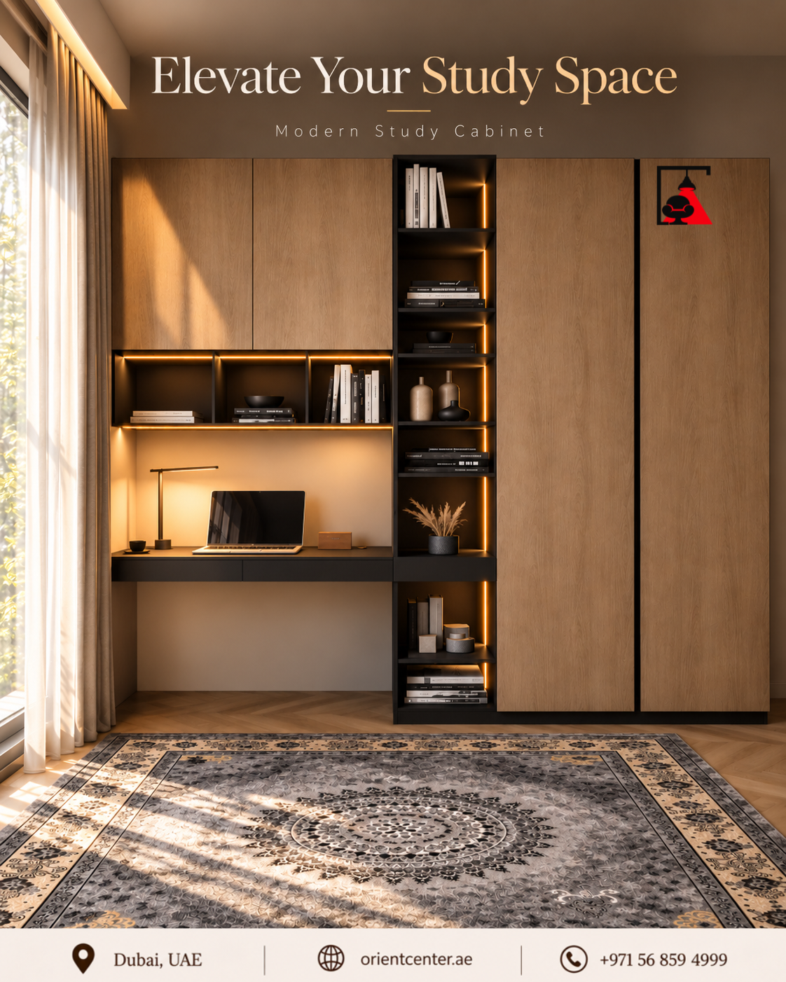 Arvella Modern Study Cabinet with Desk