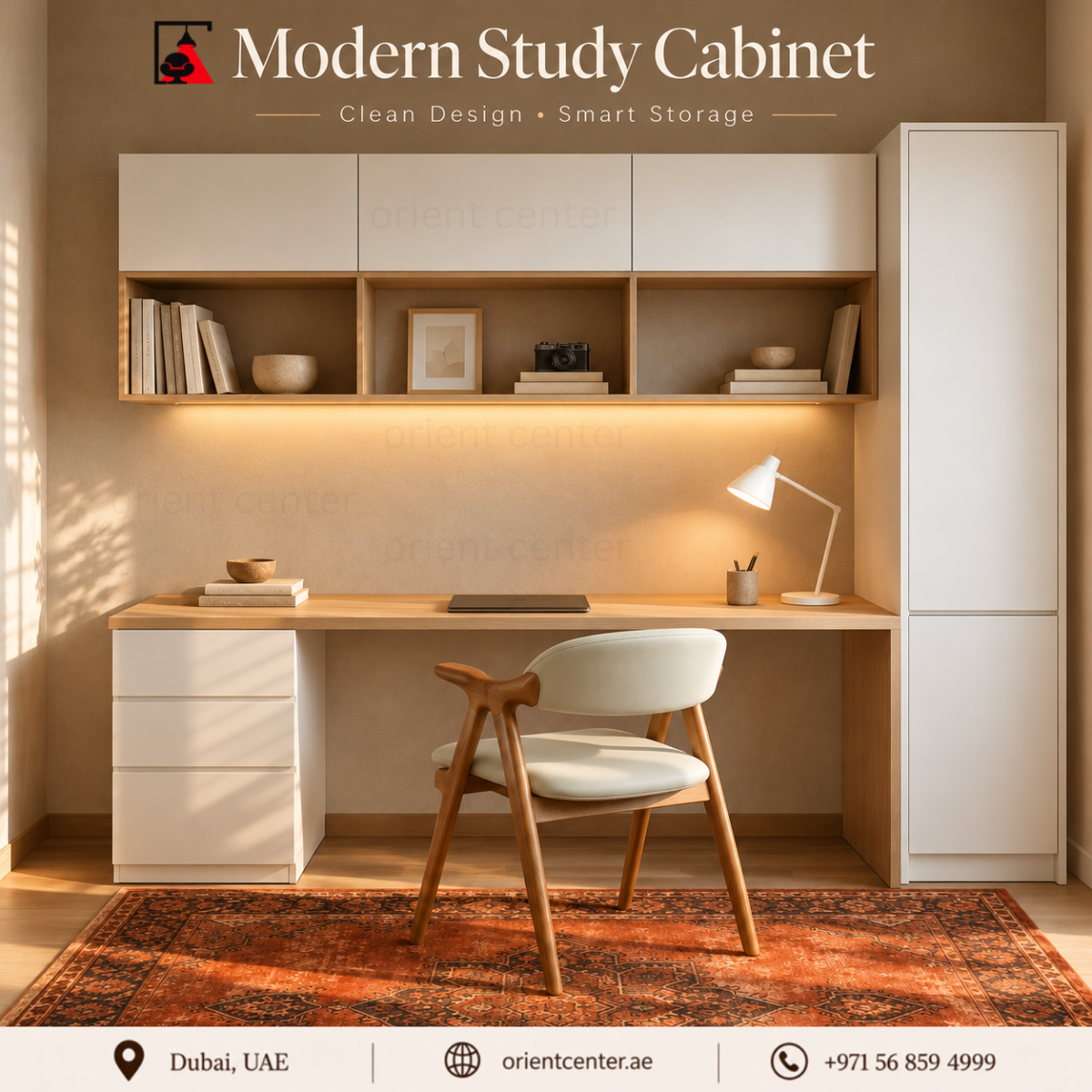 Elvora Modern Study Cabinet with Desk