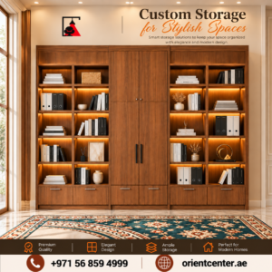 Westhaven Premium Walnut Storage and Display Cabinet with LED Shelves and Closed Storage