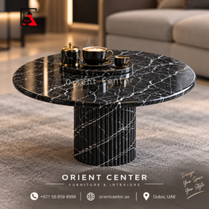 Noir Verona Luxury Round Marble Coffee Table