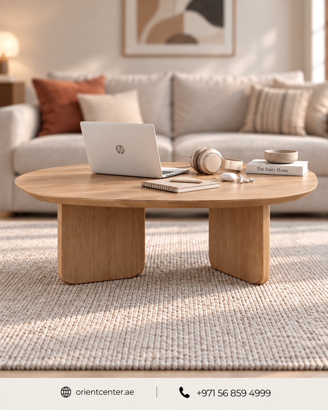 Arvello Natural Oak Oval Coffee Table