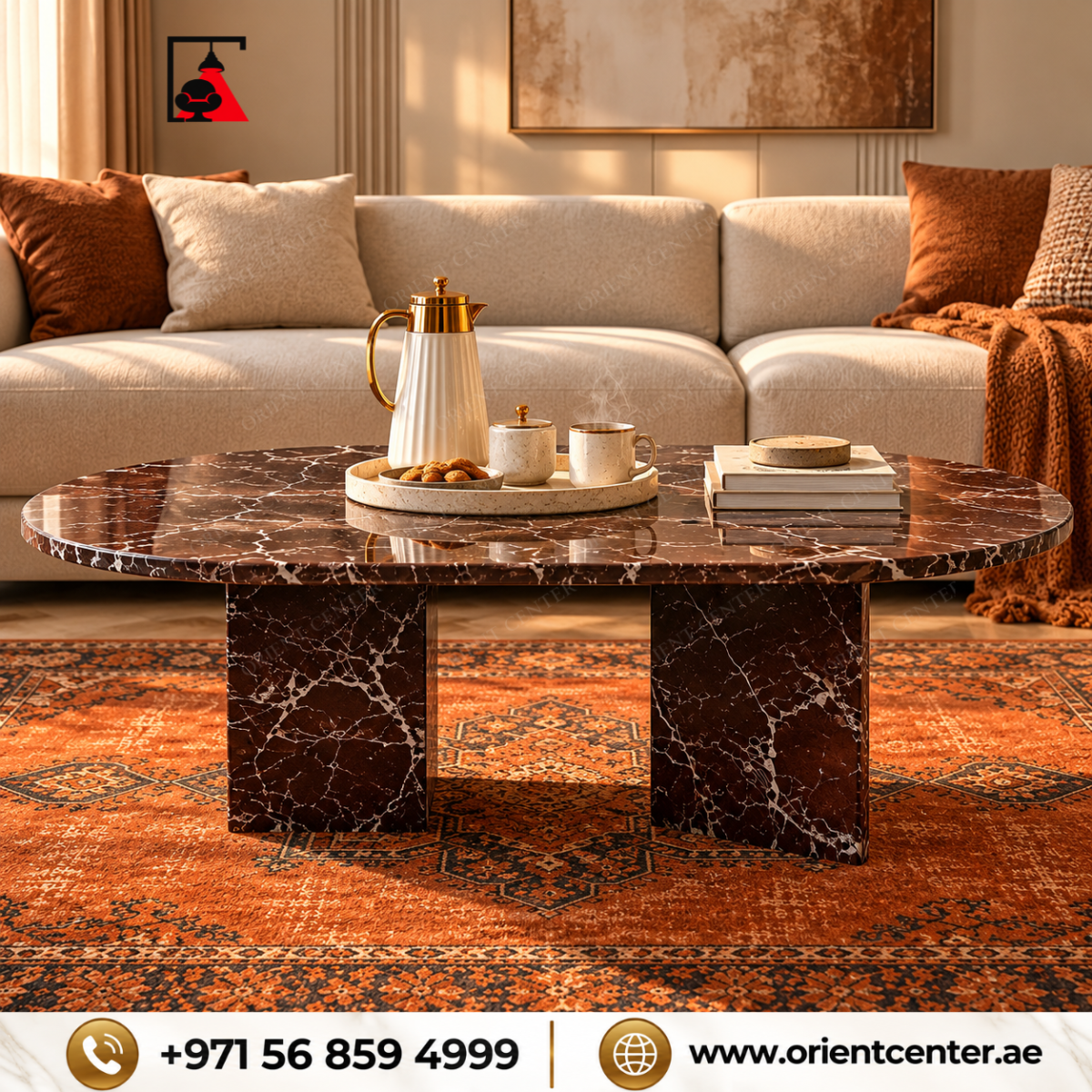 OC-CT-029 Verona Imperial Brown Marble Coffee Table