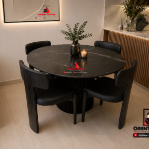 Noir Elegance Round Dining Table