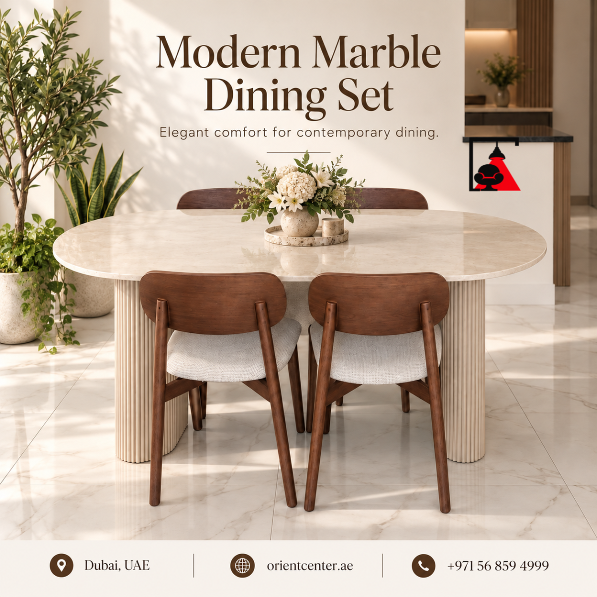 OC-DT-010 Celestia Luxe Marble Dining Table