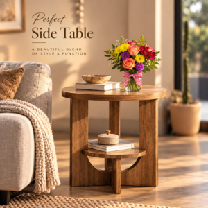 OC-ST-005 Avelora Round Wooden Side Table