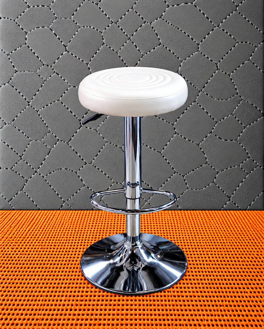 PUCC-1 White (1) Elio Modern White Adjustable Bar Stool