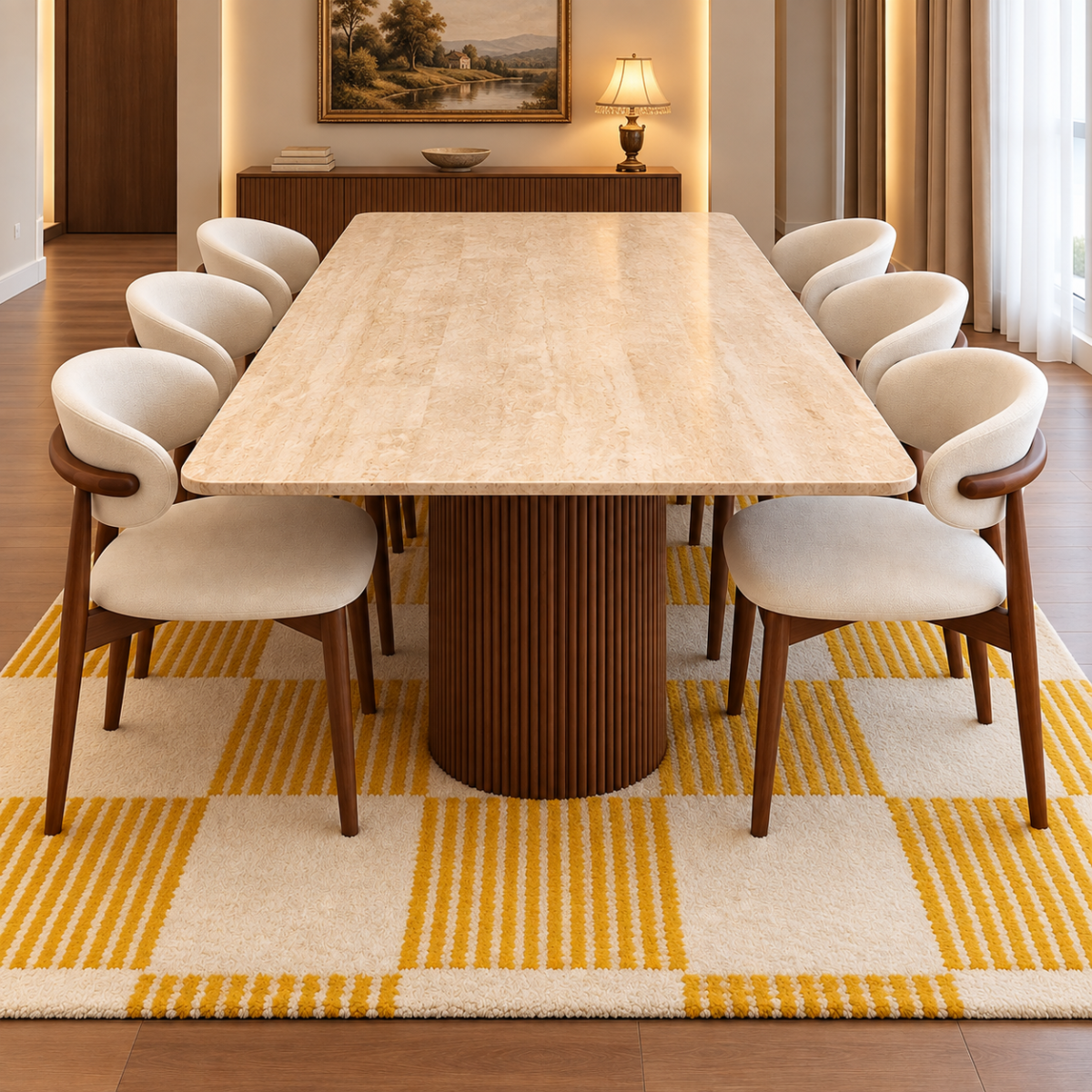 Symmetrical Modern Dining Room Retreat arden-oval-dining-table
