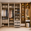 Warm Neutral Walk-In Wardrobe and Vanity Velmora Signature Wardrobe